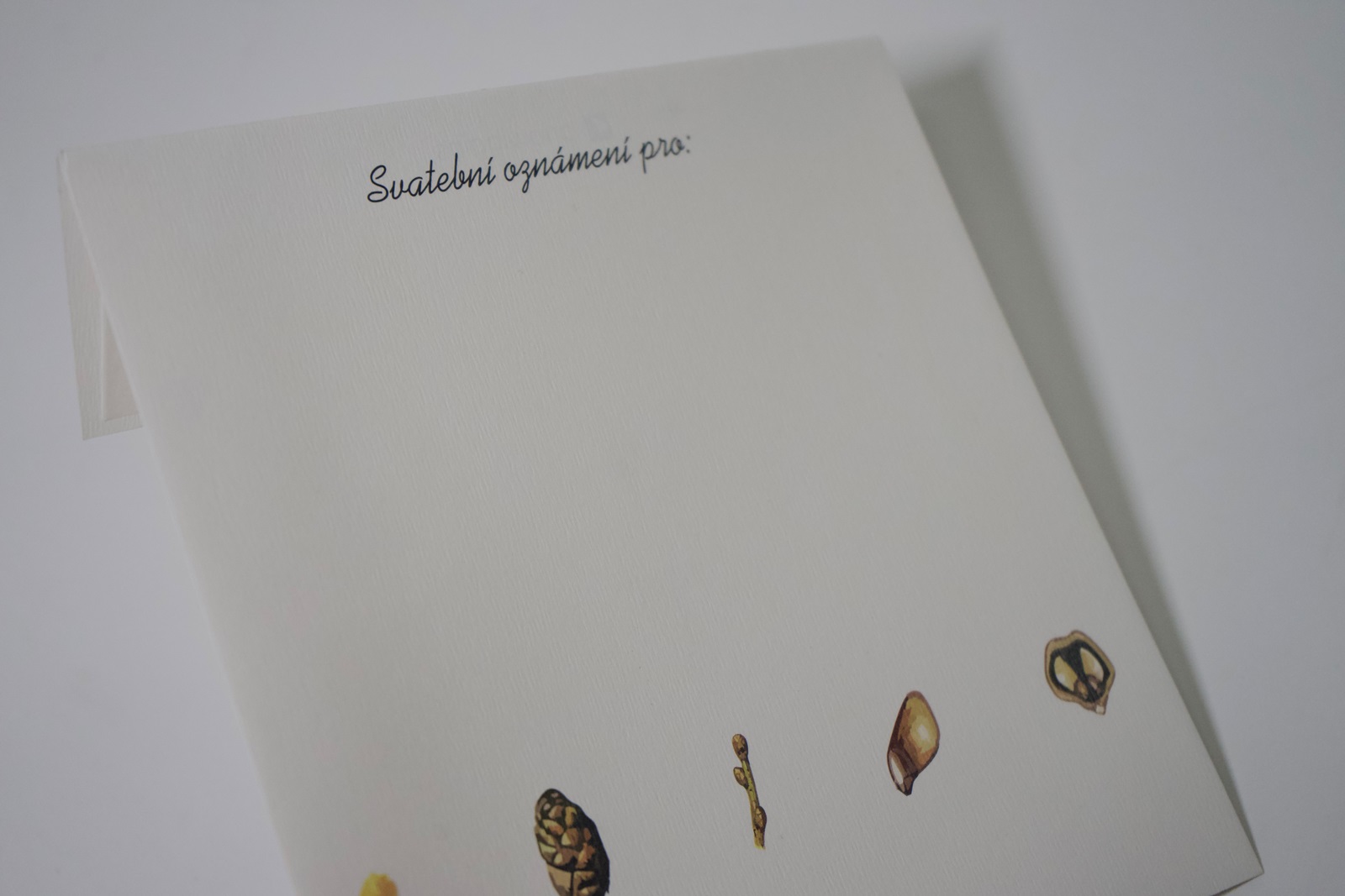 Obálka na svatební oznámení, speciální grafický papír